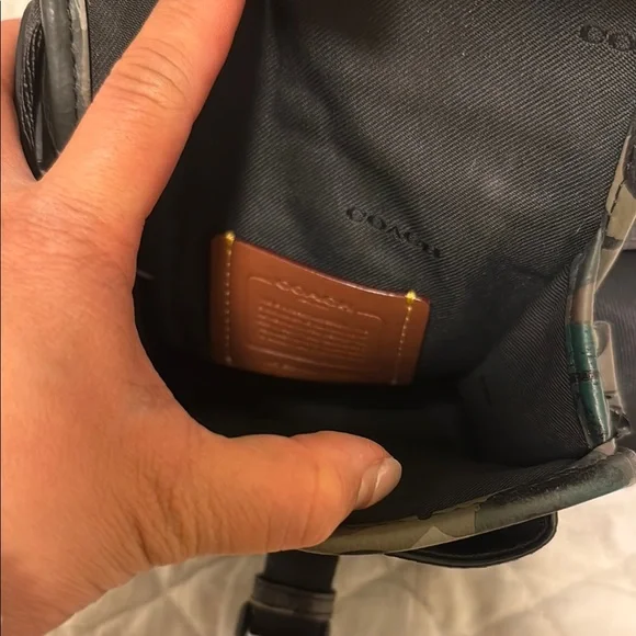 Coach Green and Black Belt Bag and Wallet Set